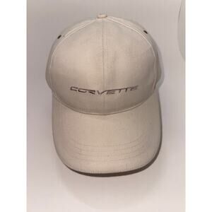 Corvette C6 Strap Back Hat Mens Tan Racing Chevrolet GM